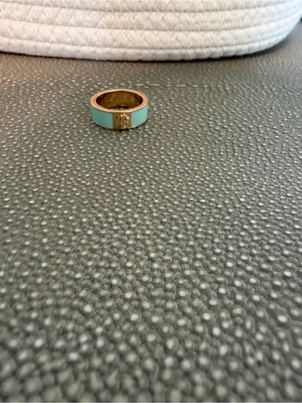 Gold-Tone Turquoise Tory Burch ring